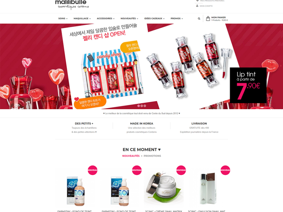 Malilibulle - Site de e-commerce sous PrestaShop