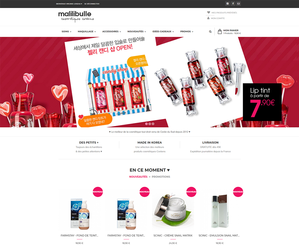 Malilibulle - Site de e-commerce sous PrestaShop